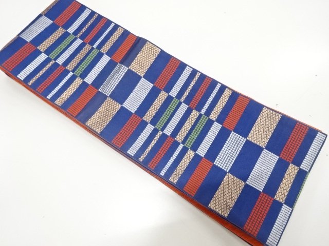 JAPANESE KIMONO / OVERTIME CHEMATSU PATTERN WOVERING HANHABA OBI